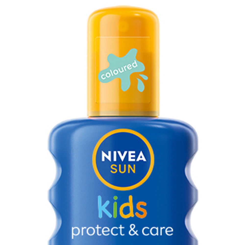 Nivea Sun Kids Protect and Care Coloured Sun Cream Spray SPF50+ 200ml Image 2