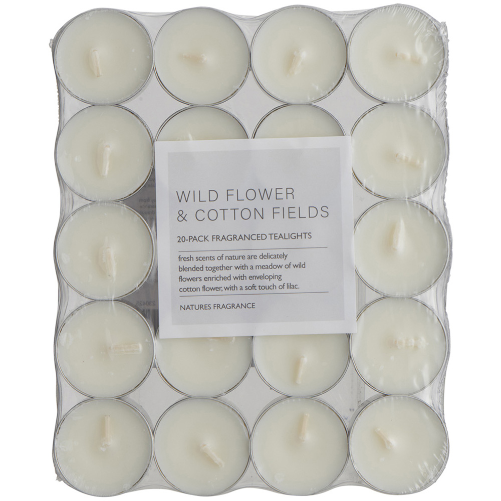 Natures Fragrance Wild Flower and Cotton Fields Tealights 20 Pack Image 1
