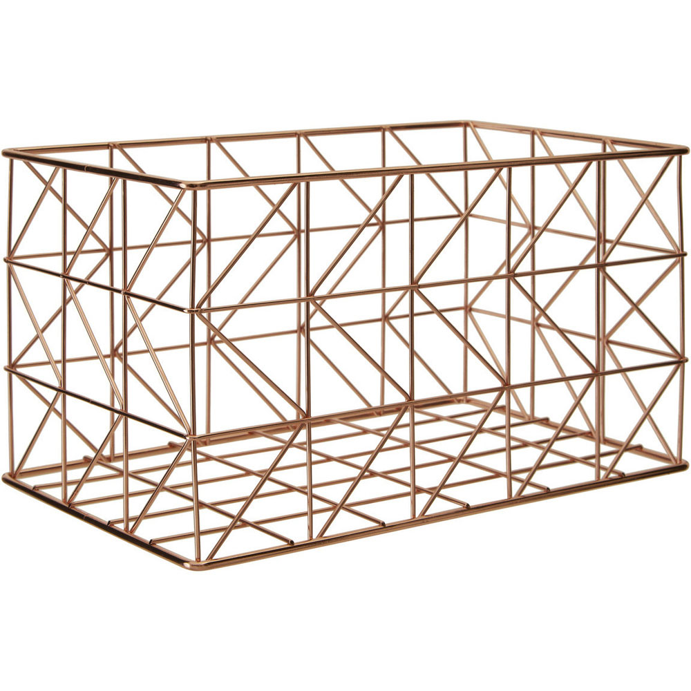 Premier Housewares Vertex Copper Finish Zigzag Wire Basket Image 4