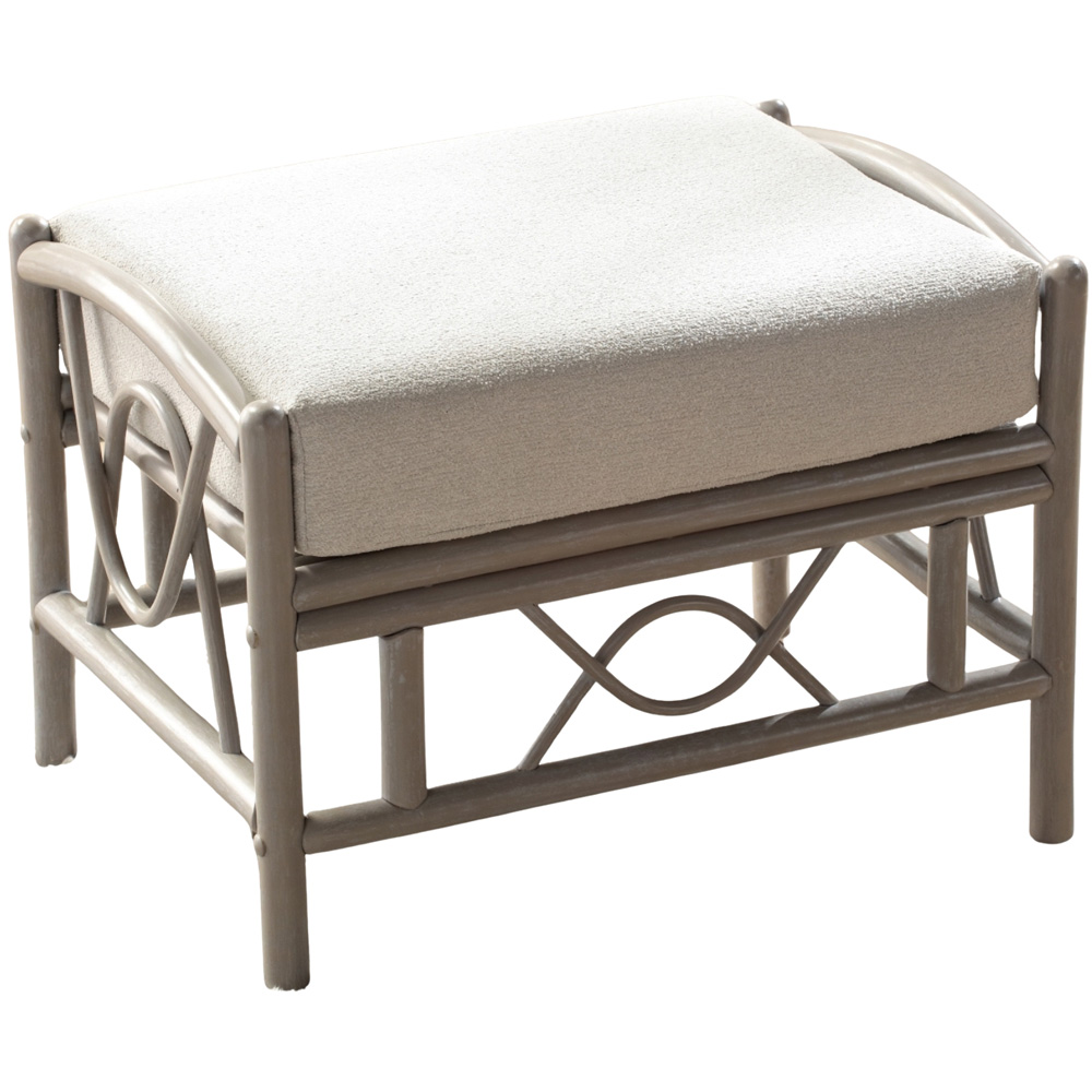 Desser Furniture Bali Grey Natural Rattan Alba Dusk Footstool Image 2