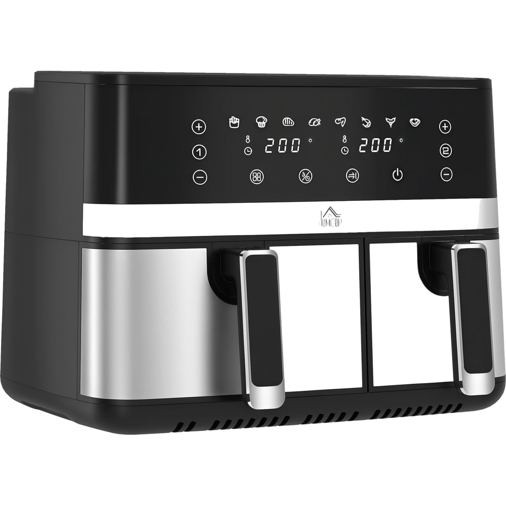 HOMCOM 800-193V70BK Black 8.5L Dual Zone Air Fryer 2700W Image 1