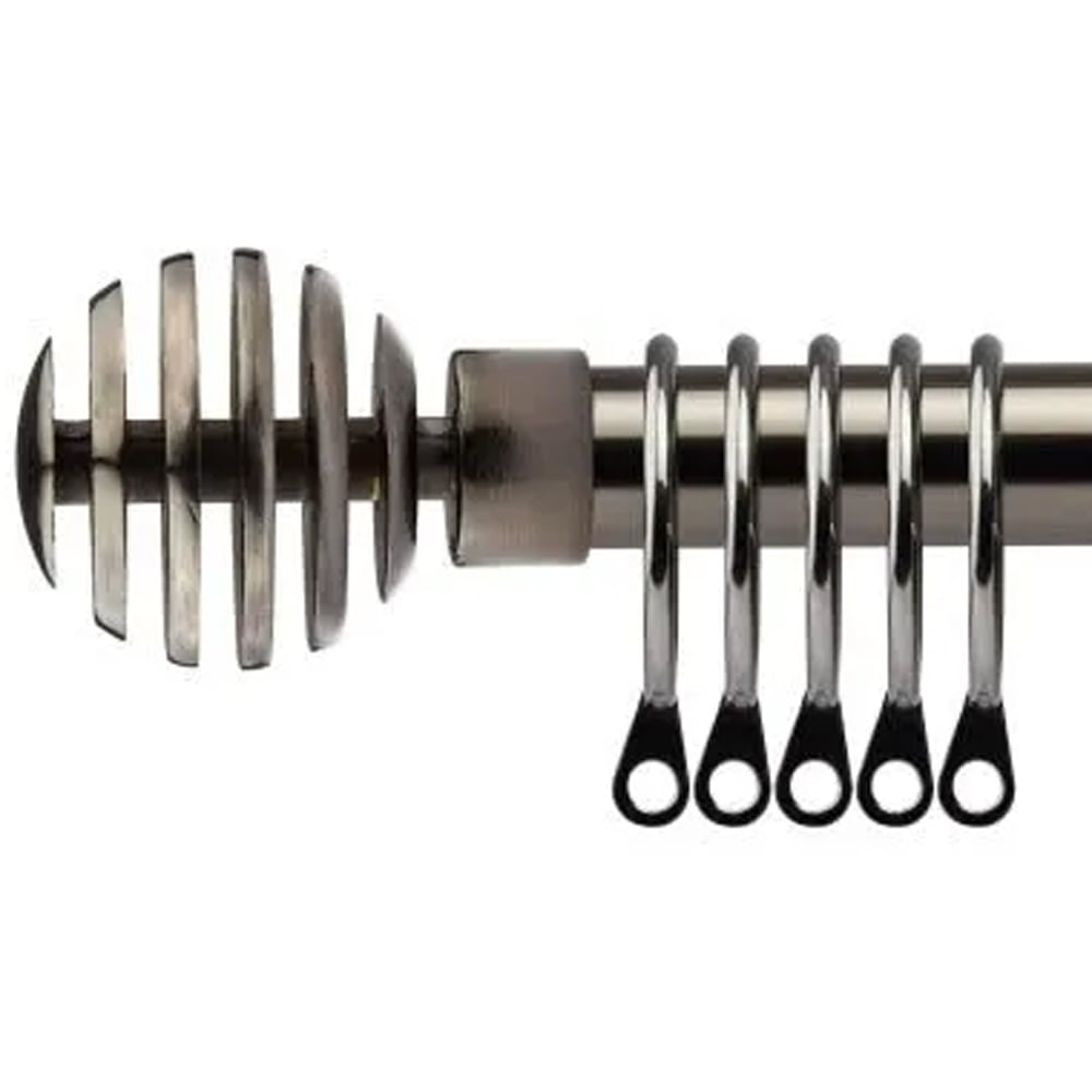 New Edge Blinds 160-300cm Extendable Black Geneva Metal Curtain Pole Image