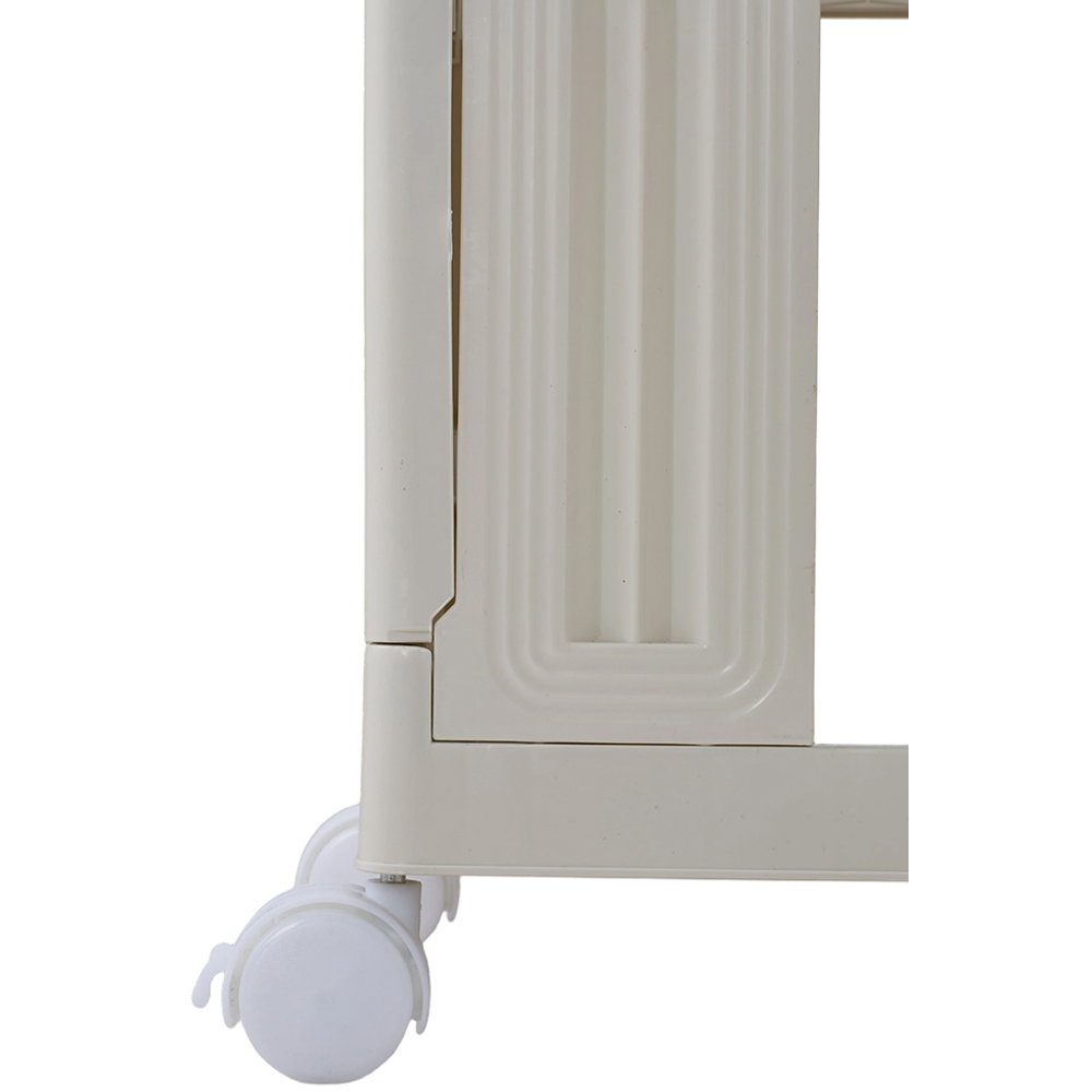 Living and Home 4 Tier White Foldable Storage Cart with Wheels Image 5