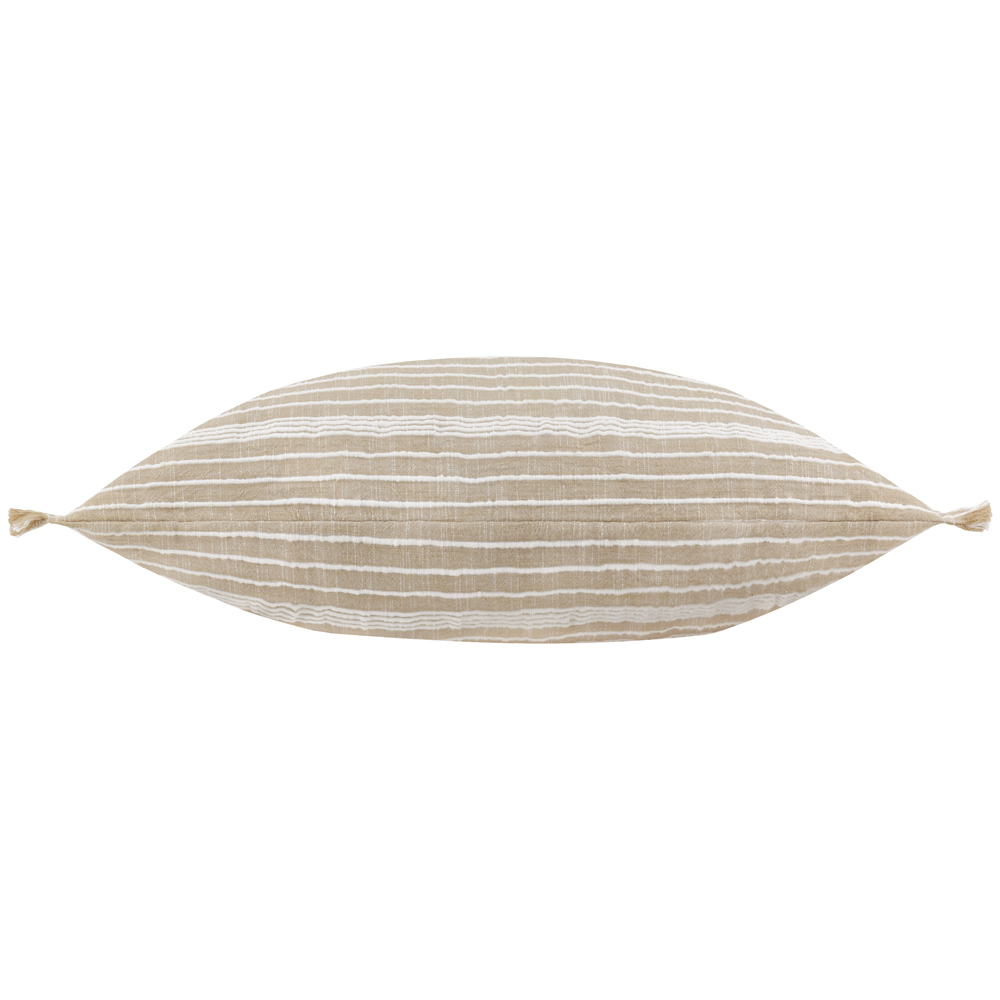 Yard Tide Textured Stripe Cream Polyester Filled Outdoor Cushion Image 2