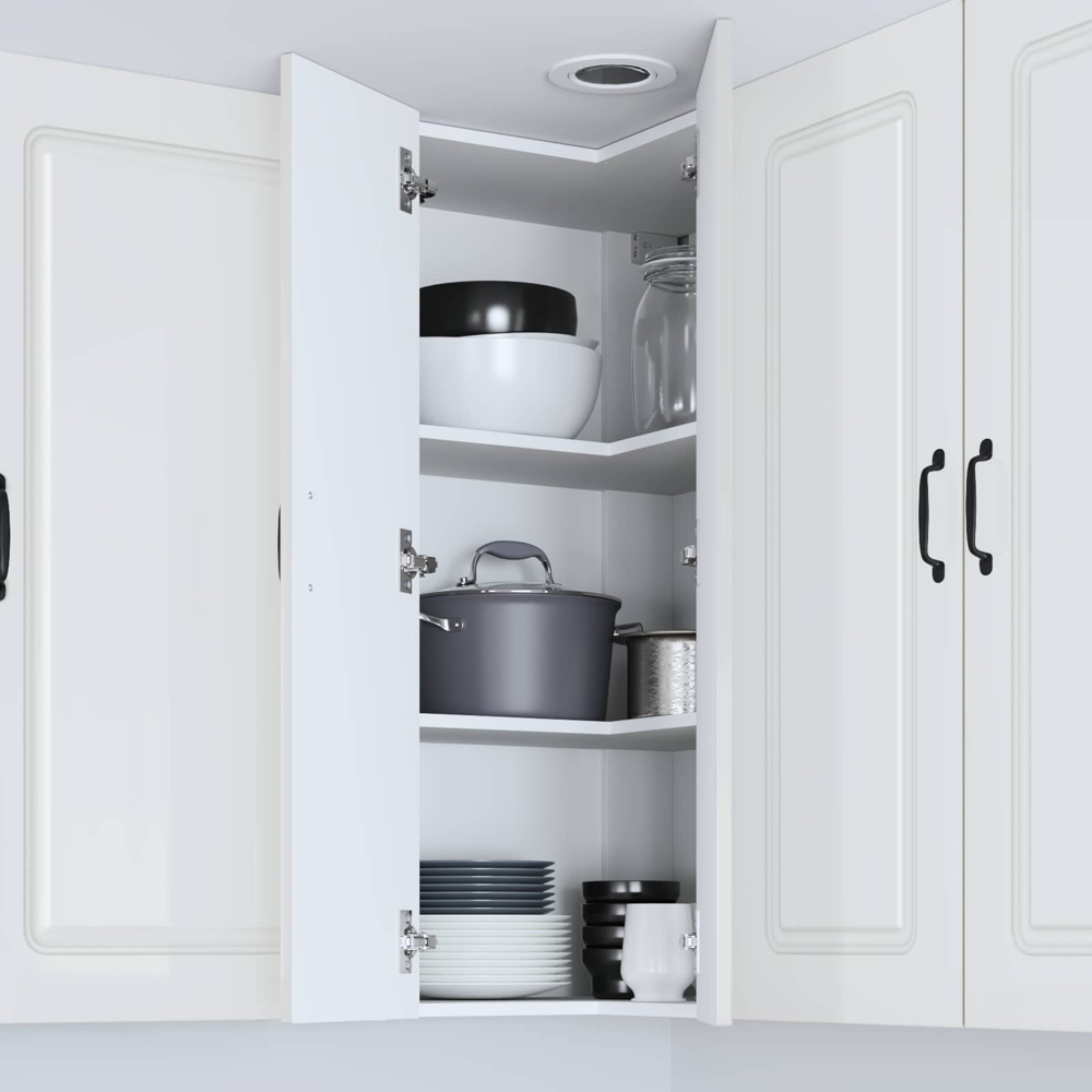 vidaXL 2 Door High Gloss White Kitchen Wall Corner Cabinet Image 9