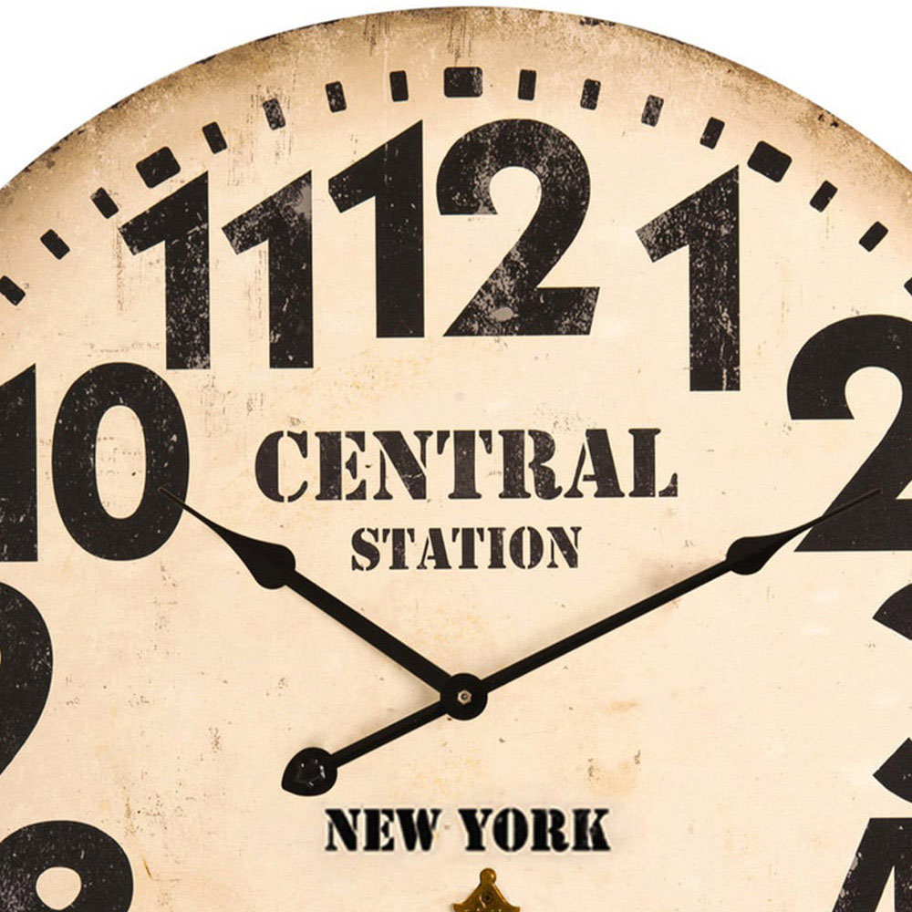 Premier Housewares Vintage Style Round Wall Clock 58cm Image 2