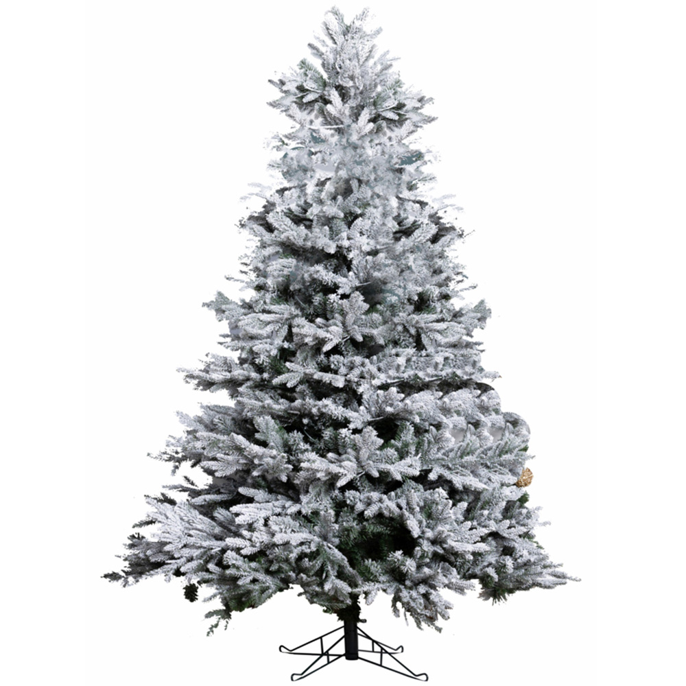 Abrihome Noble Fir Snow Covered Artificial Christmas Tree with 1074 Tips 7ft Image 1