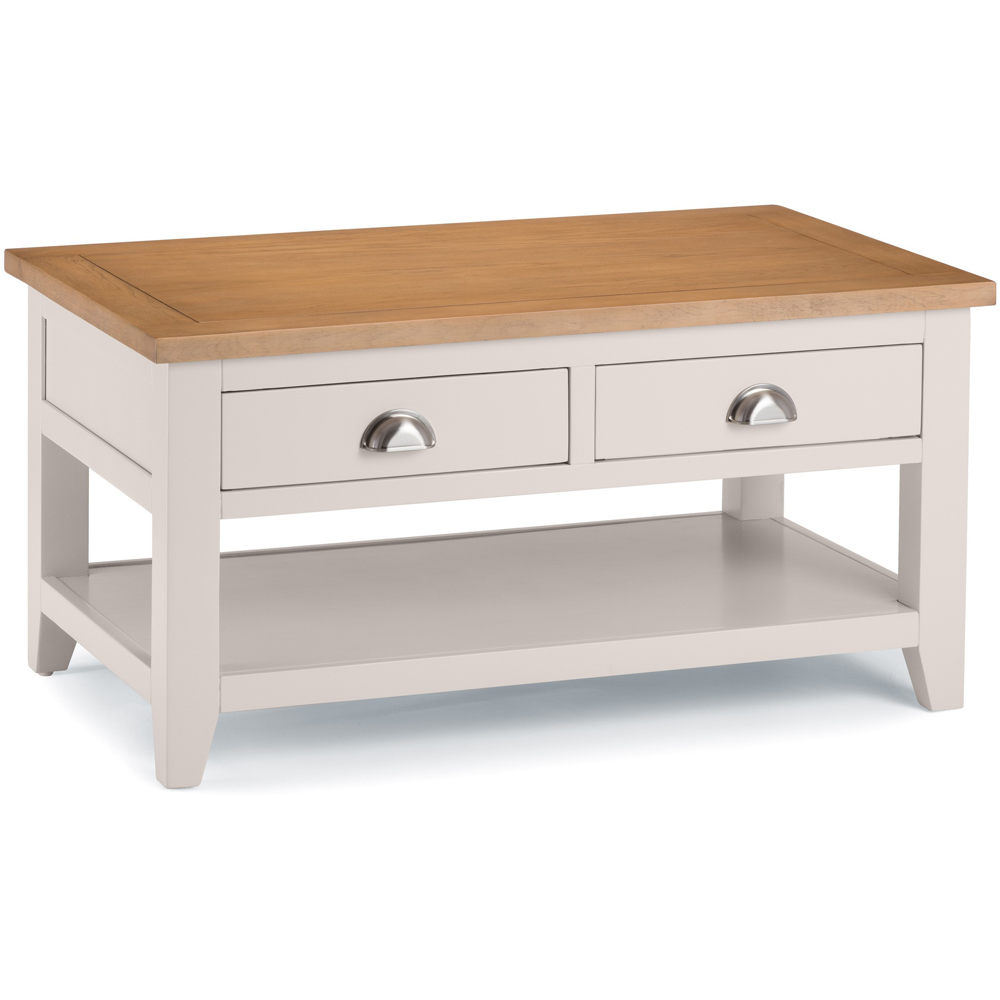 Julian Bowen Richmond 2 Drawer Grey and Pale Oak Coffee Table Image 2