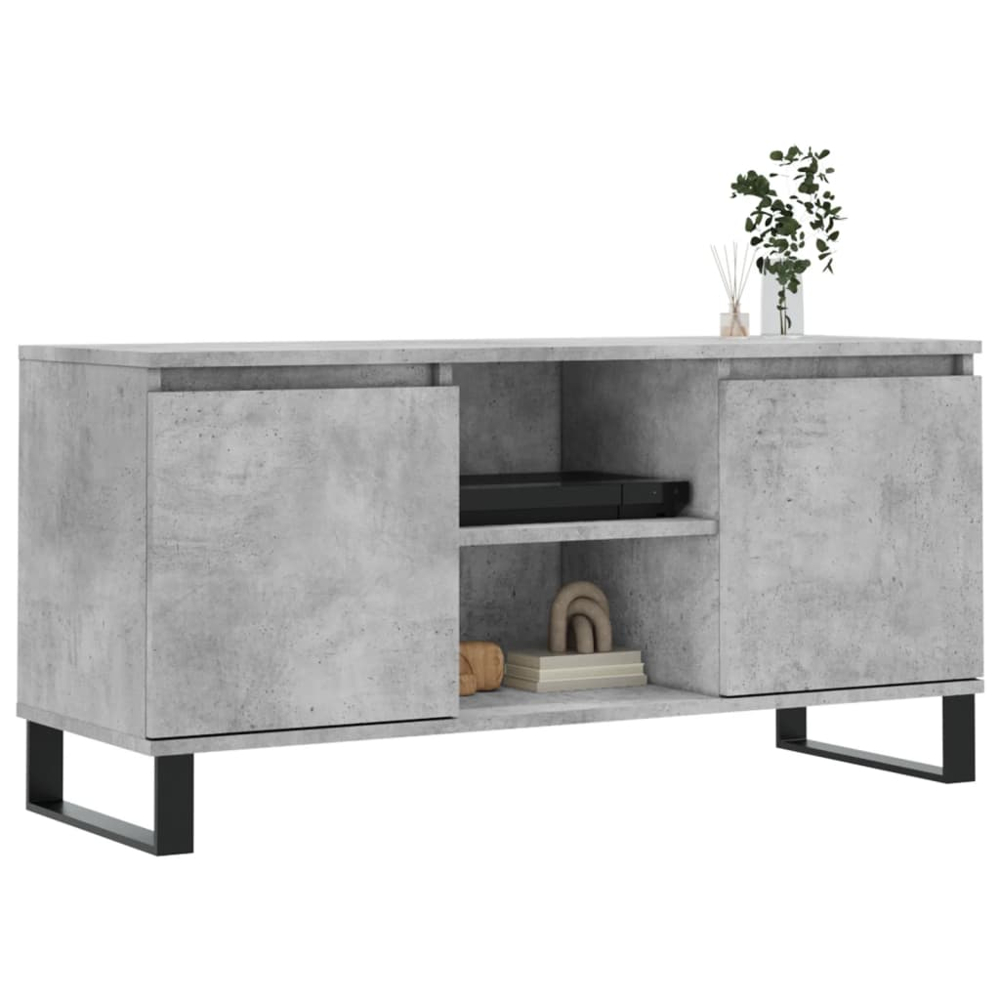 vidaXL 2 Door 2 Shelf Concrete Grey TV Cabinet Image 3