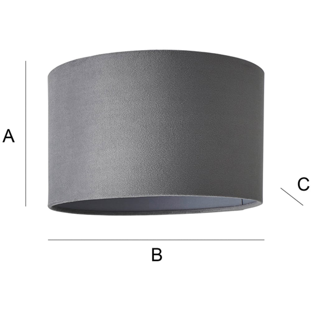 ValueLights Reni Grey Velvet Ceiling Drum Lamp Shade Small Image 8