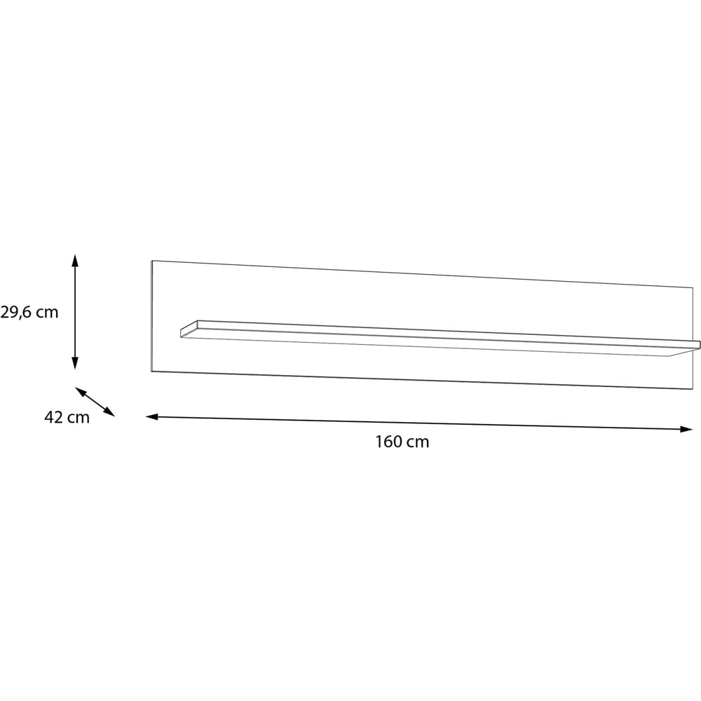 Florence Bohol 160cm Grey Riviera Oak Wall Shelf Image 5