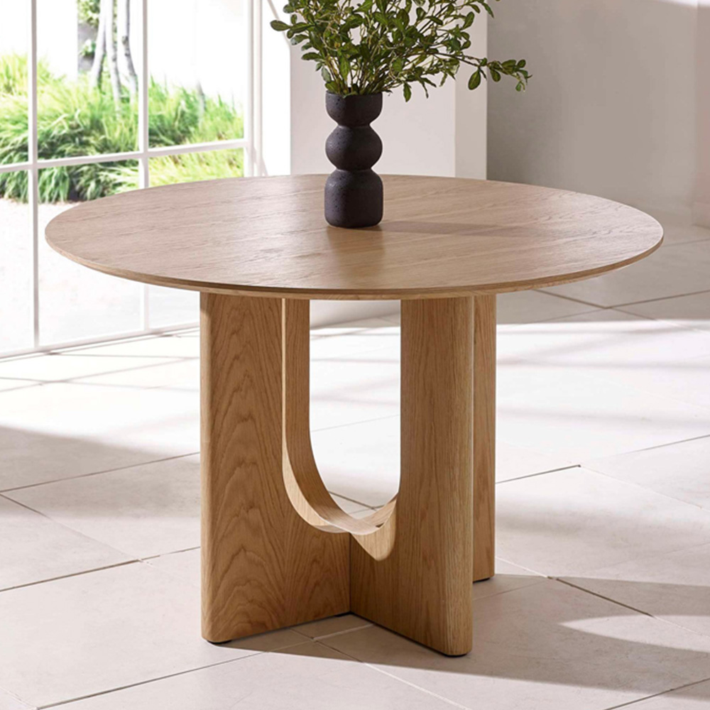 Julian Bowen Cellini 4 Seater Natural Oak Effect Round Dining Table Image 1