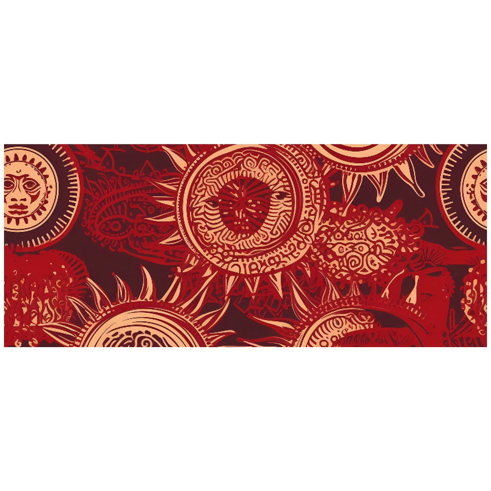 Warren Reed Designer Abstract Red Moon and Sun Glass Bathroom Splashback 25 x 60cm Image 2