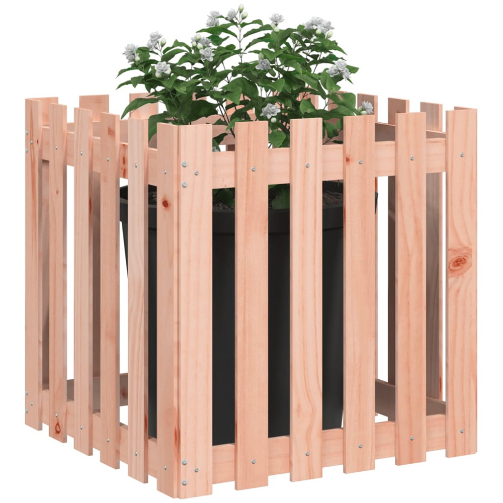 vidaXL Natural Solid Douglas Wood Square Garden Planter 60cm Image 3