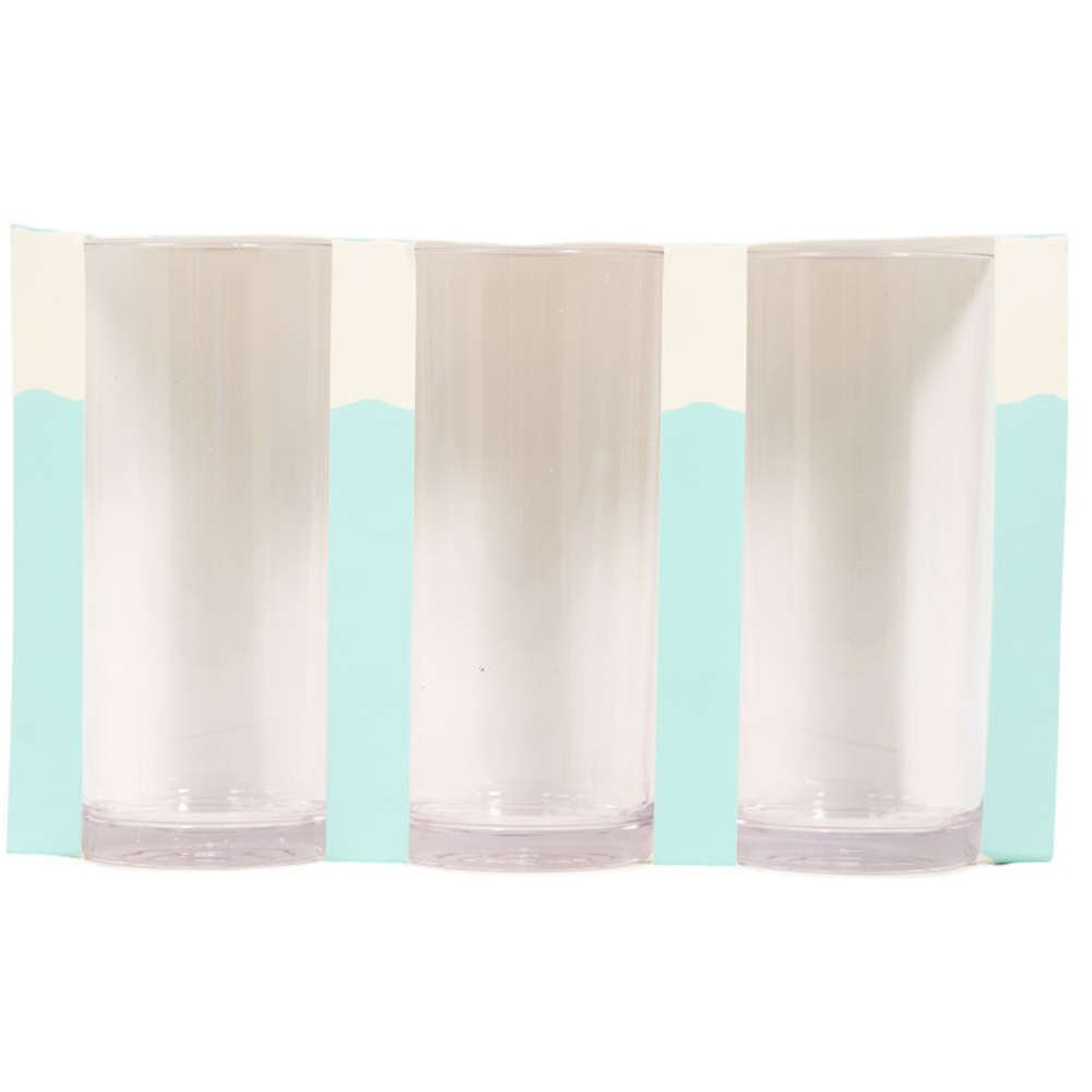 Set of 3 Clear Highball Glasses Clear Image 4
