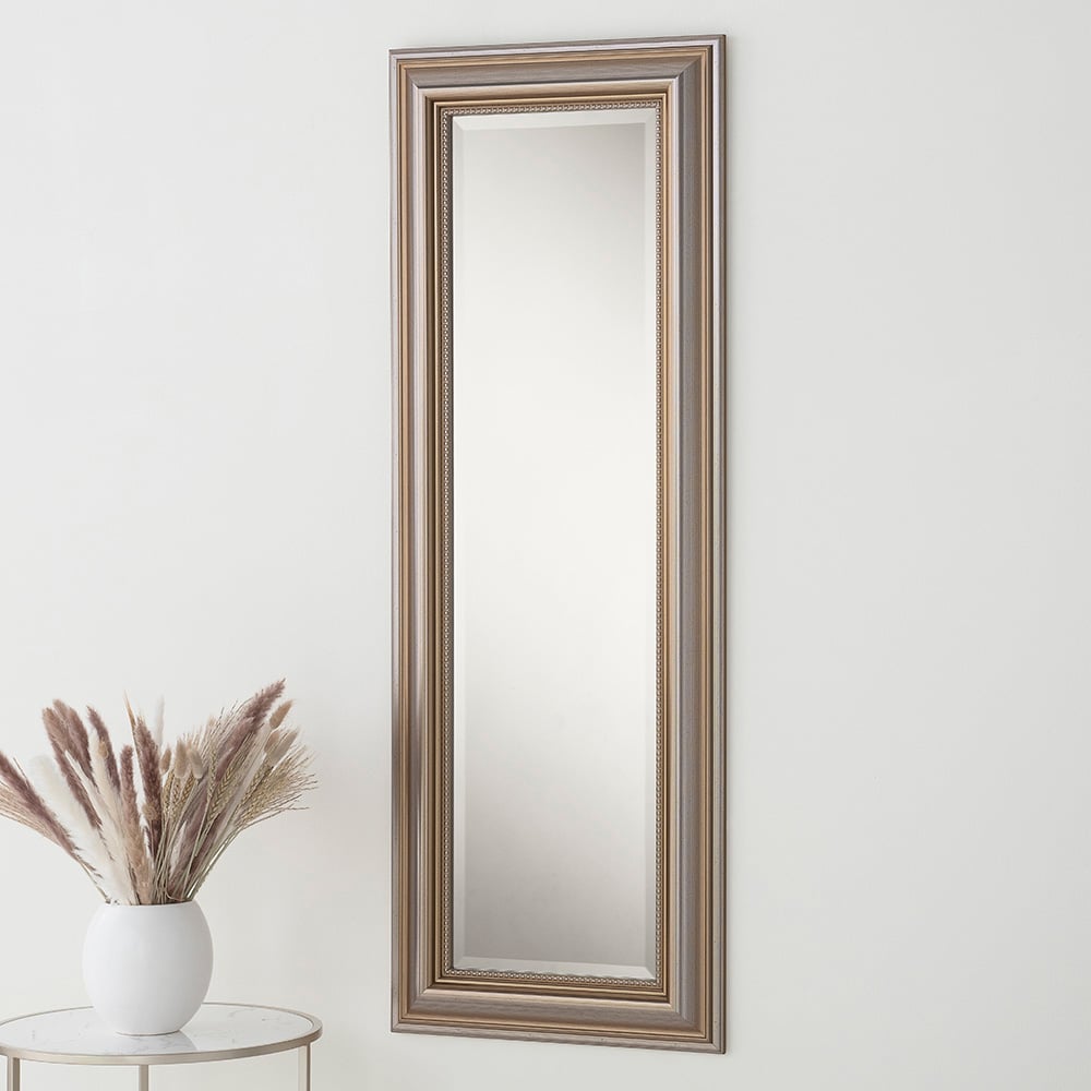Yearn Champagne Classic Beaded Framed Dressing Mirror 131 x 47cm Image 2