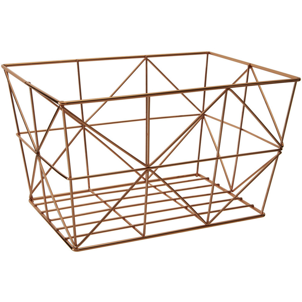 Premier Housewares Vertex Copper Finish Square Basket Image 3