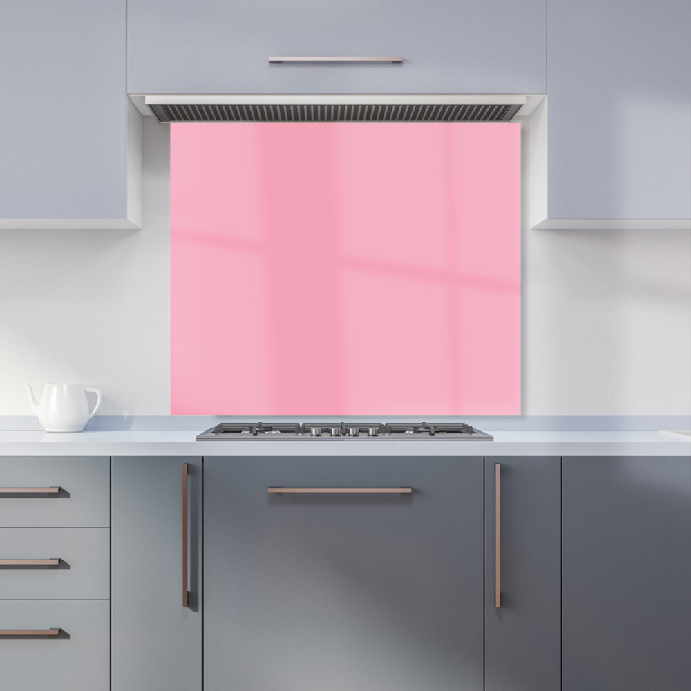 Warren Reed Designer Baby Pink Glass Kitchen Splashback 75 x 90cm Image 1