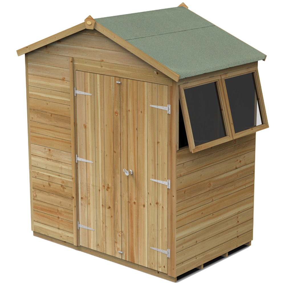 Forest Garden Timberdale 6 x 4ft 2 Opening Apex Shed Image 1