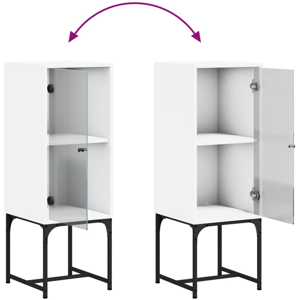 vidaXL Single Door White Side Cabinet Image 8