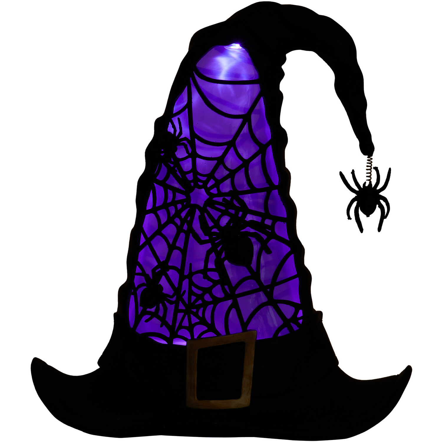 LED Spinning Witch's Hat Decoration - Black Image 5