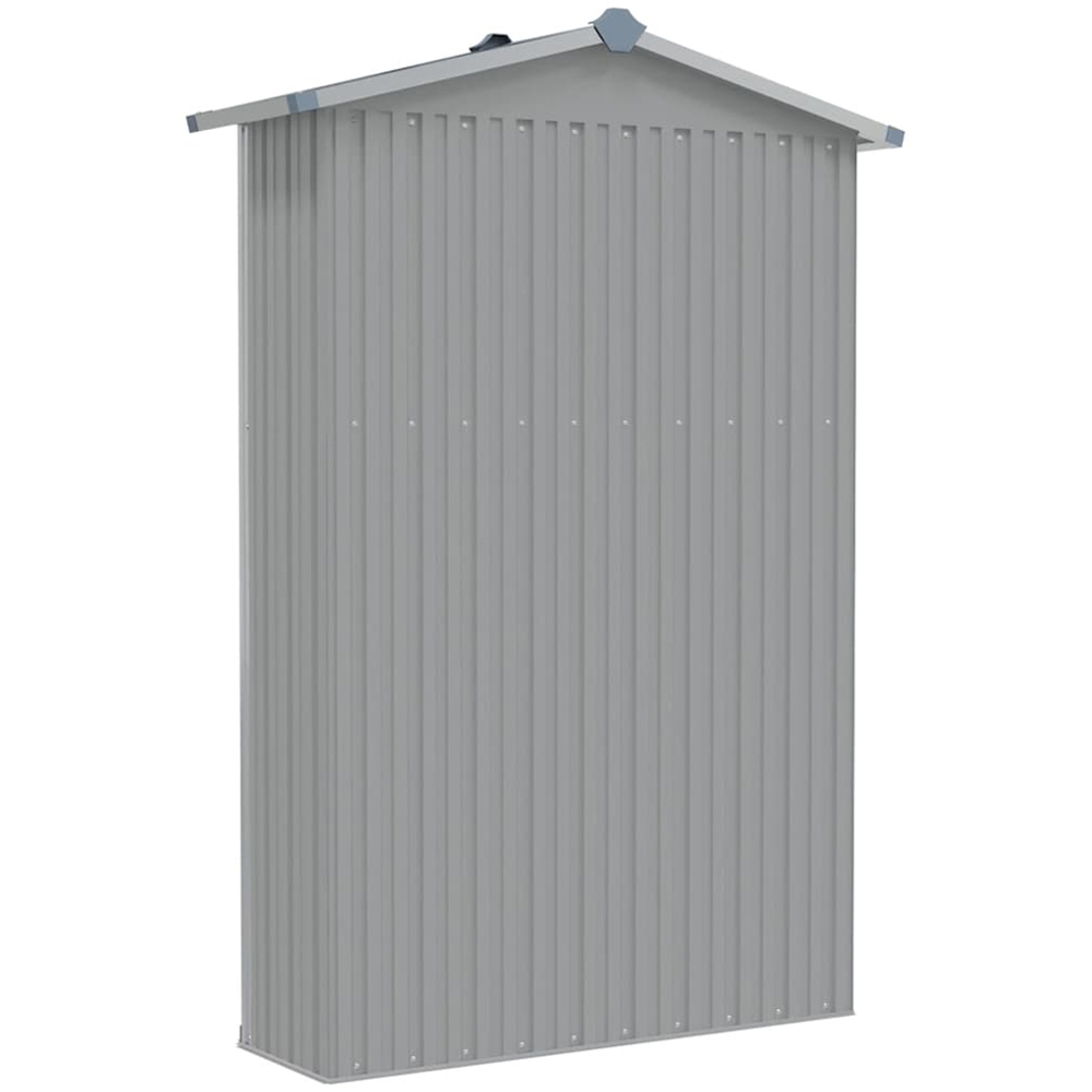 vidaXL 3.8 x 1.5ft Grey Galvanised Steel Apex Garden Shed Image 4