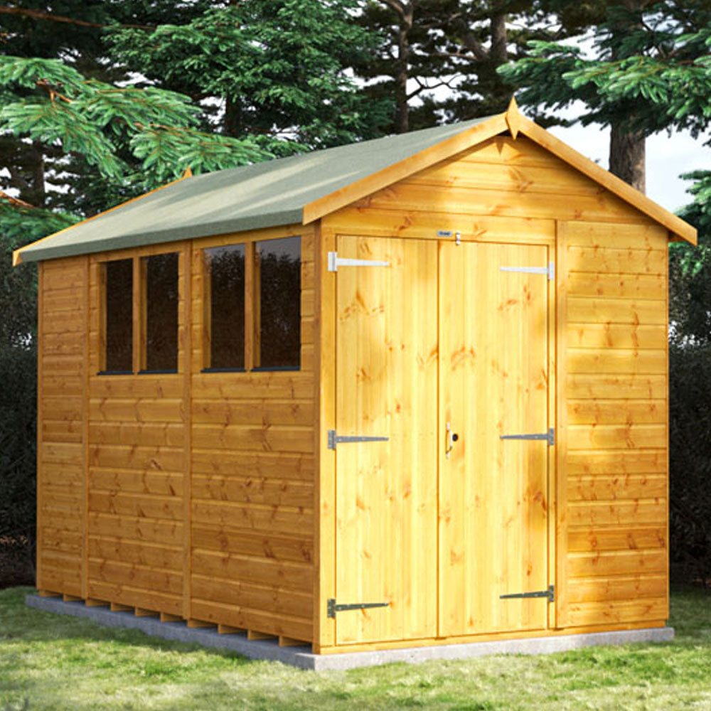 Power Sheds 10 x 6ft Double Door Apex Shed Image 2