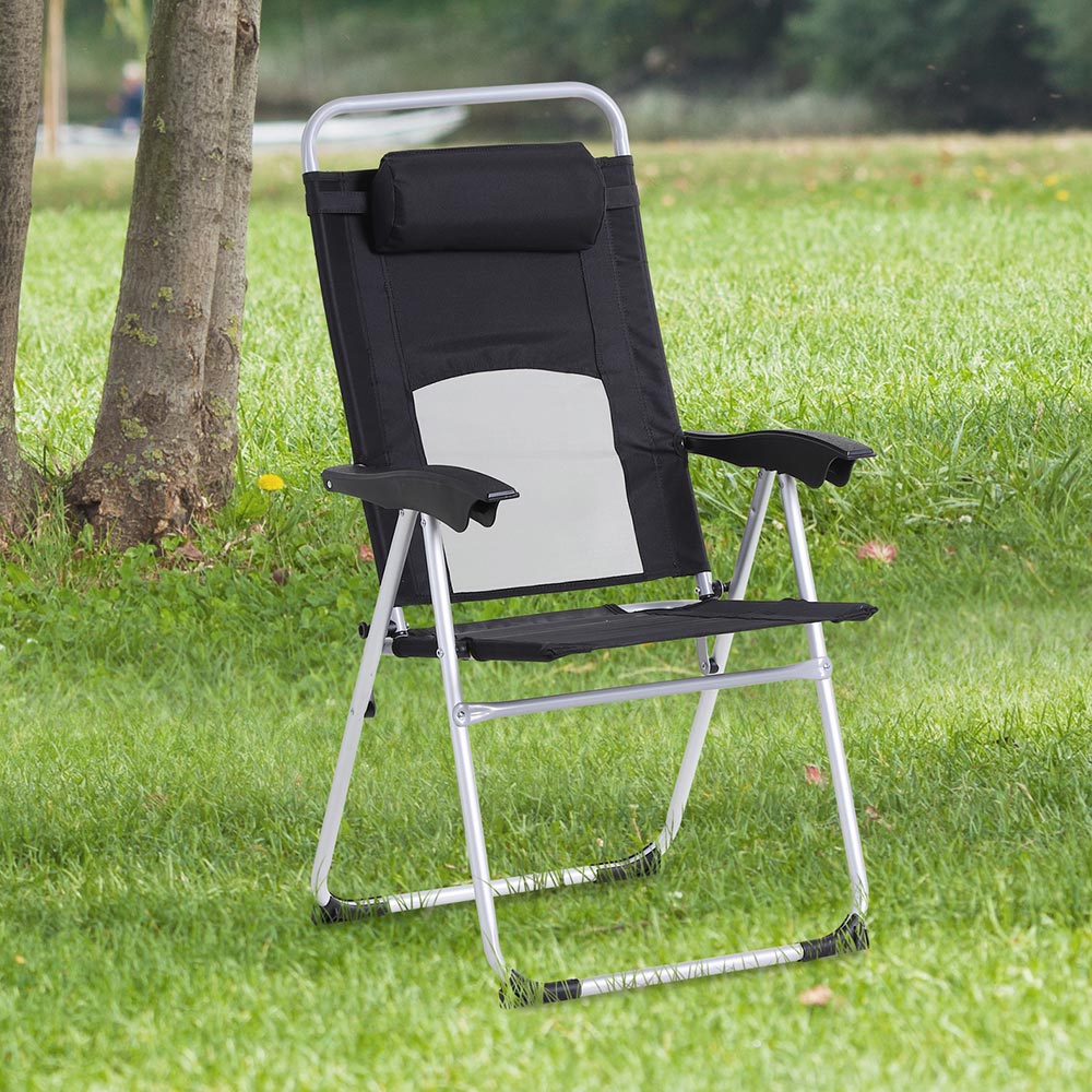 Outsunny 3 Position Patio Armchair Black Image 2