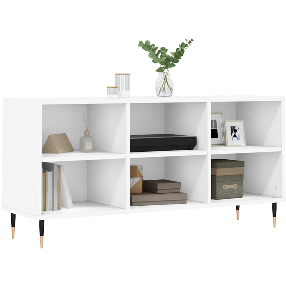 vidaXL 6 Shelf White TV Cabinet Image 3
