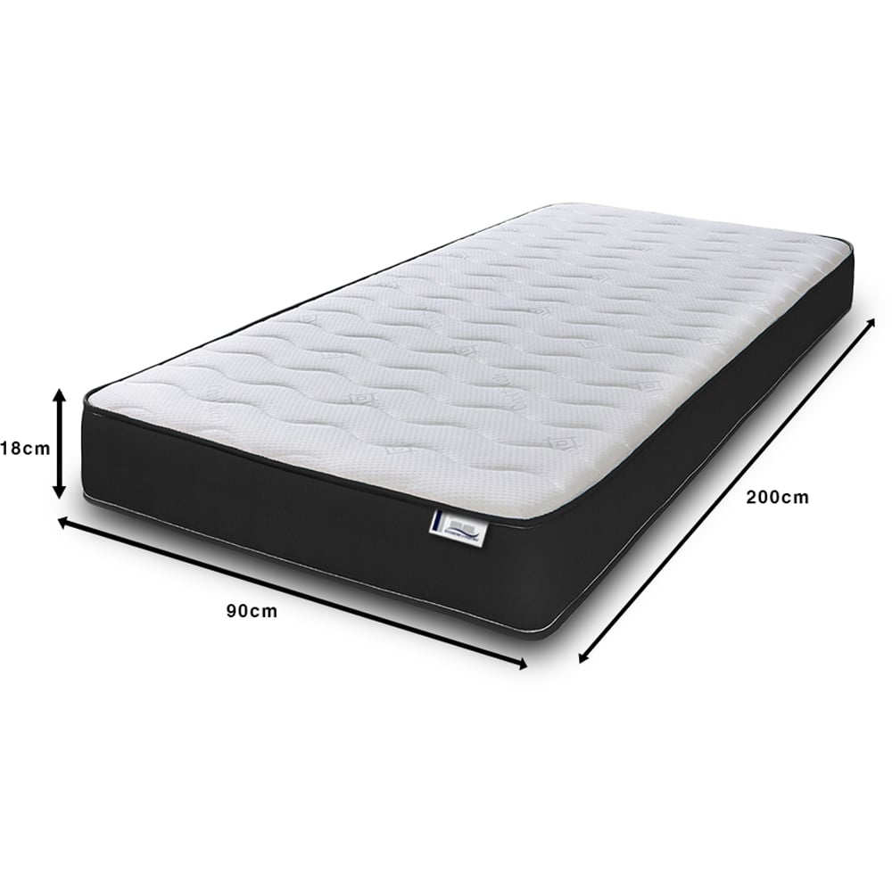 Extreme Comfort Cooltouch Colours European Black Single Memory Foam and Spring Mattress Image 5