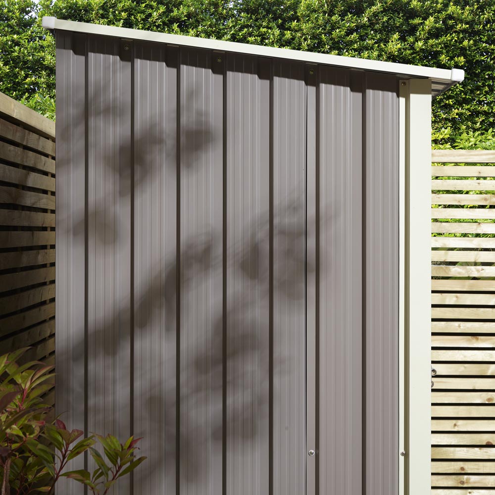 Rowlinson 5 x 3ft Grey Trentvale Pent Metal Garden Shed Image 12
