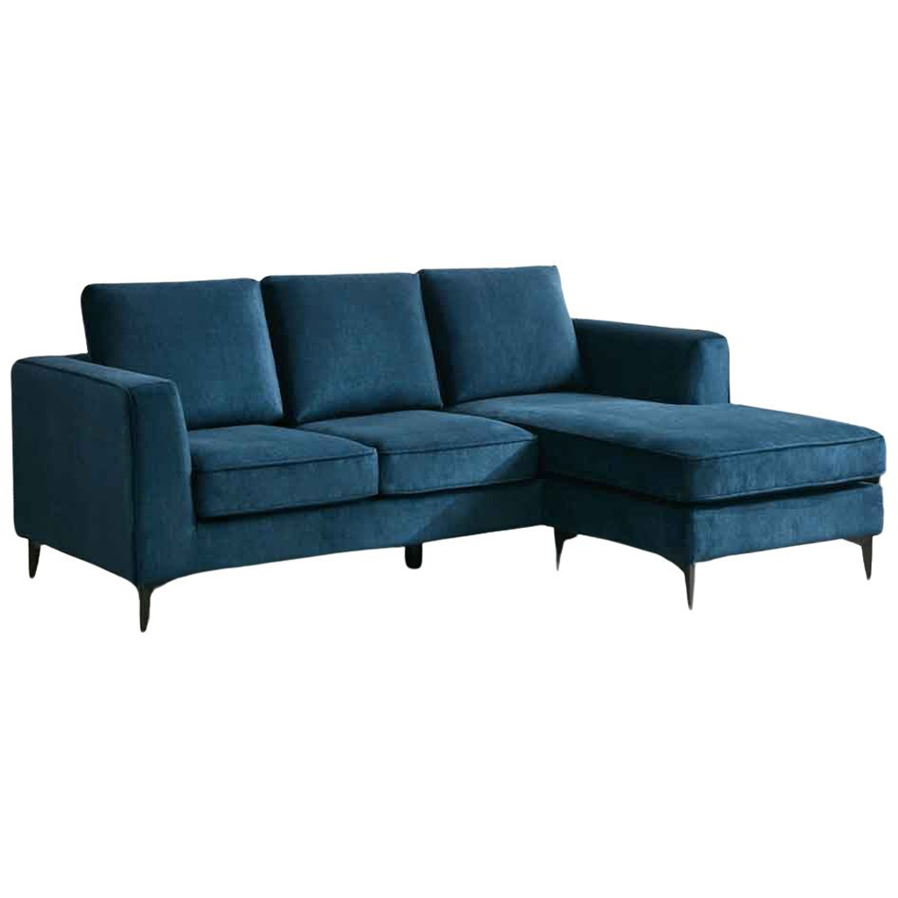 Brooklyn 3 Seater Ocean Blue L Shape Reversible Chaise Sofa Image 2
