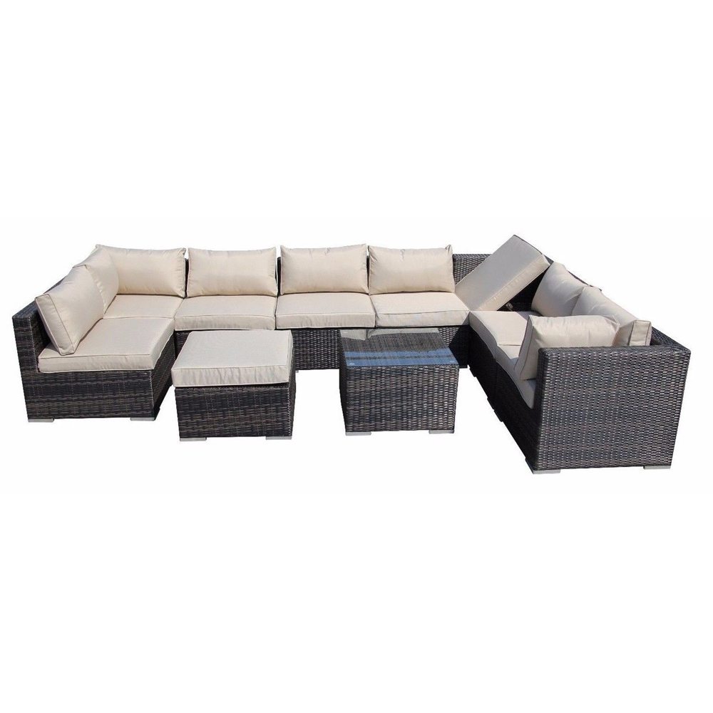 Furniture One 9 Seater Brown Rattan Modular Outdoor Sofa Image 3