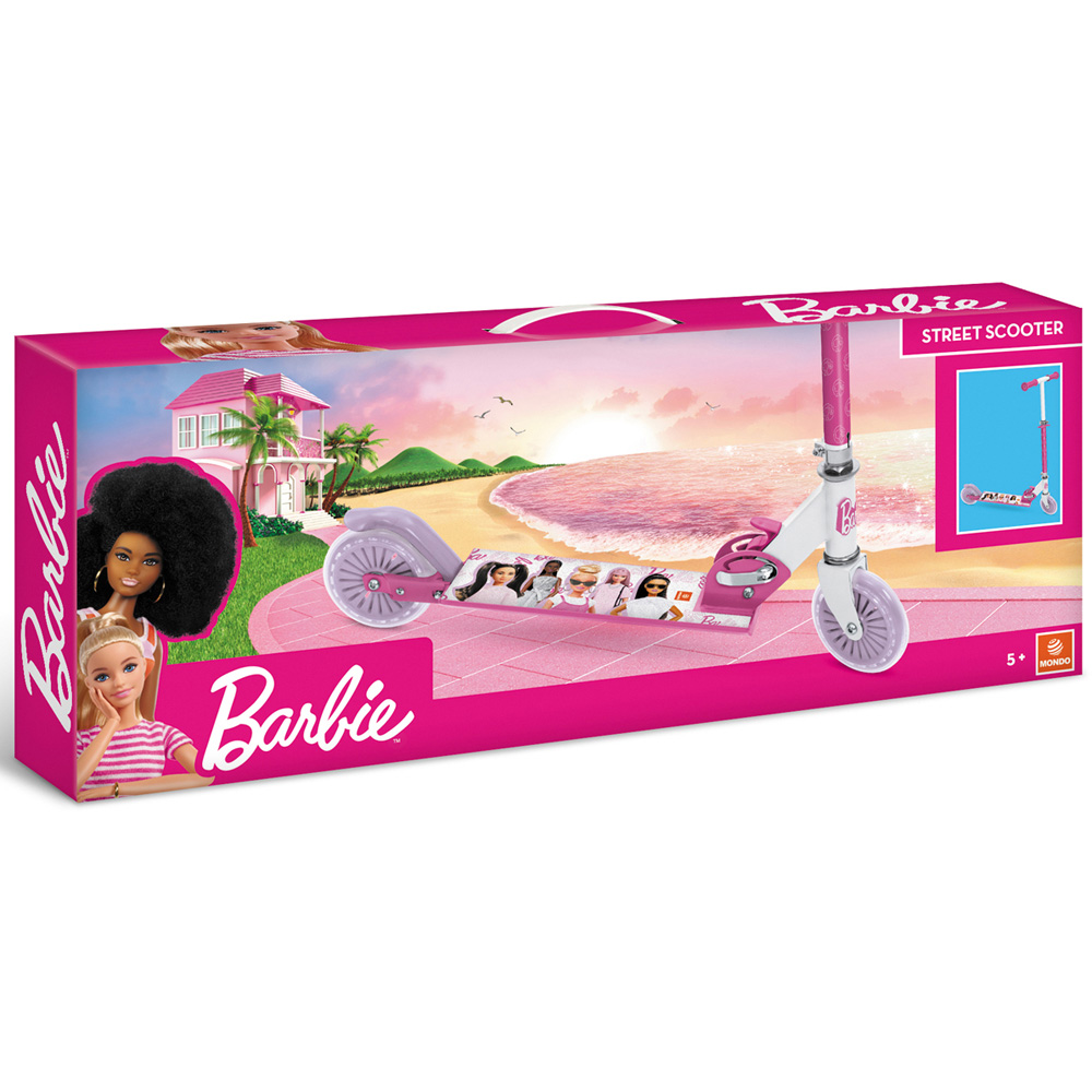 Mondo Kids Barbie 2 Wheel Foldable Scooter with Adjustable Handlebar Image 3