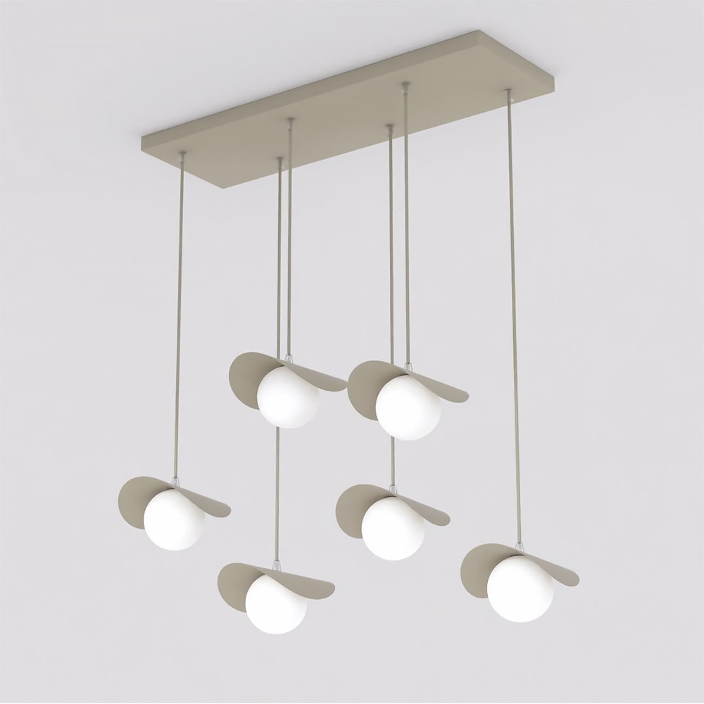 Emibig Ritual 6 Light Beige G9 Ceiling Pendant Light Image 3