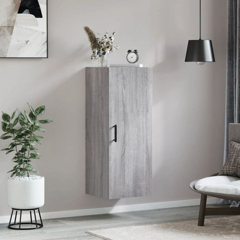 vidaXL Single Door Grey Sonoma Wall Mounted Cabinet Image 3