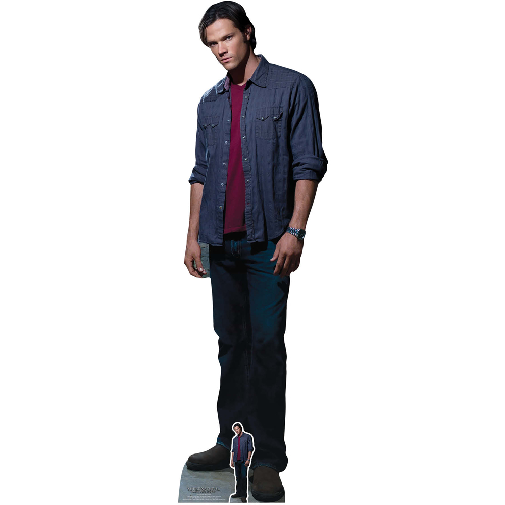 Star Cutouts Sam Winchester Red Shirt Jared Padalecki Supernatural Cutout 6.4ft Image 1