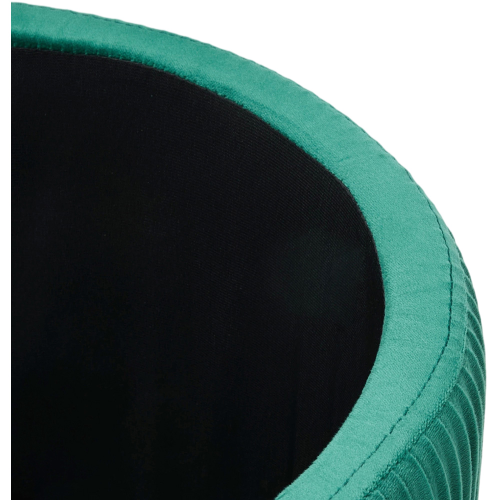Living and Home Green Plush Round Storage Ottoman with Channel Tufting Image 5