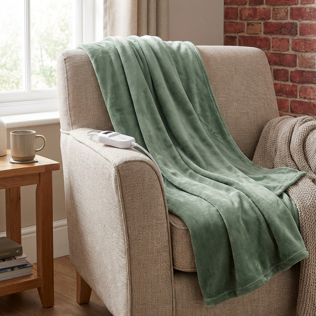 Electric Fleece Throw  - Sage Image 2