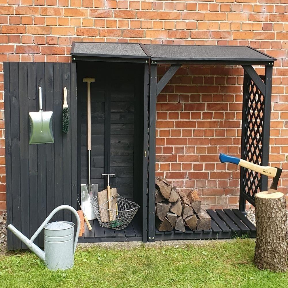 Promex Anthracite Log Store and Garden Tool Shed Image 4