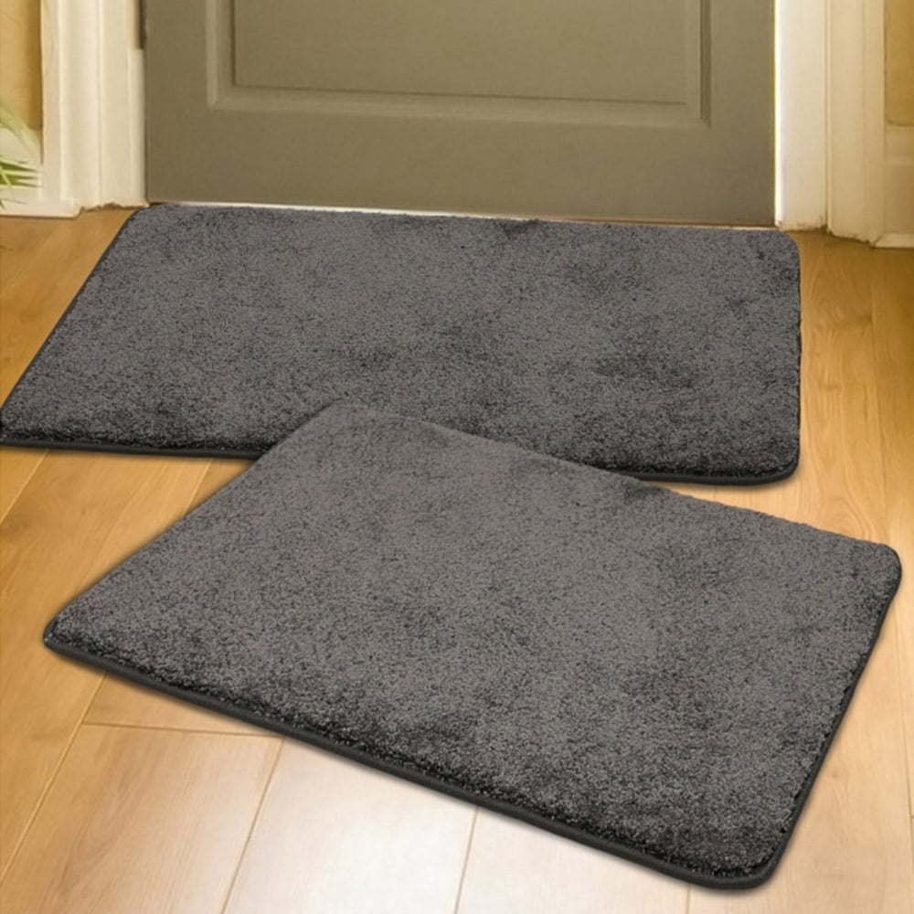 Melrose Relay Charcoal Mat 50 x 80cm 2 Pack Image 2