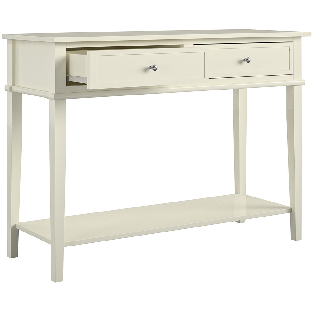 Dorel Franklin 2 Drawer Single Shelf White Console Table Image 4