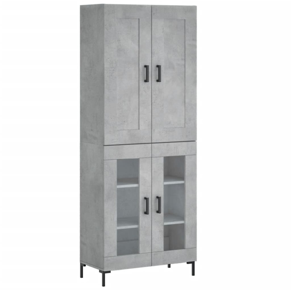 vidaXL 3 Door 3 Drawer Grey Highboard Image 2