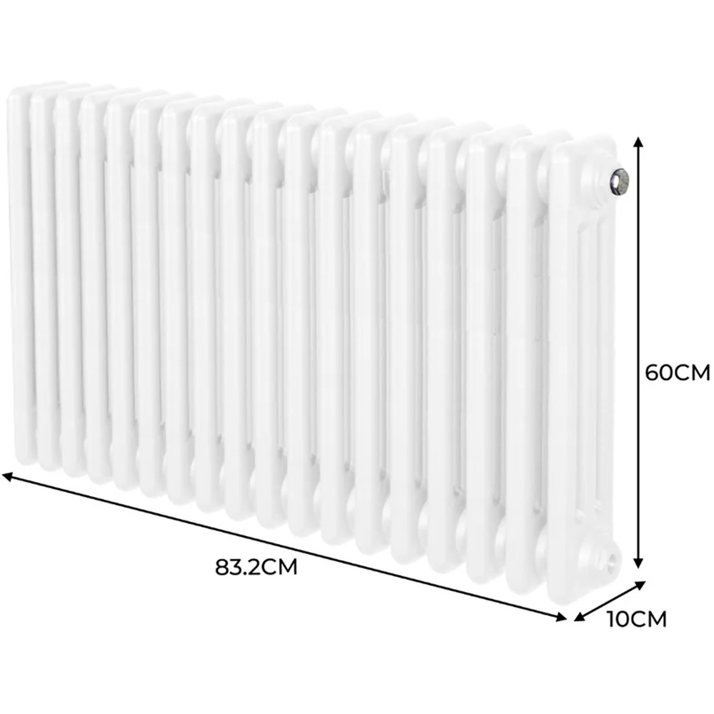 Monster Shop 4311 BTU White Traditional 3 Column Radiator 600 x 832mm Image 6