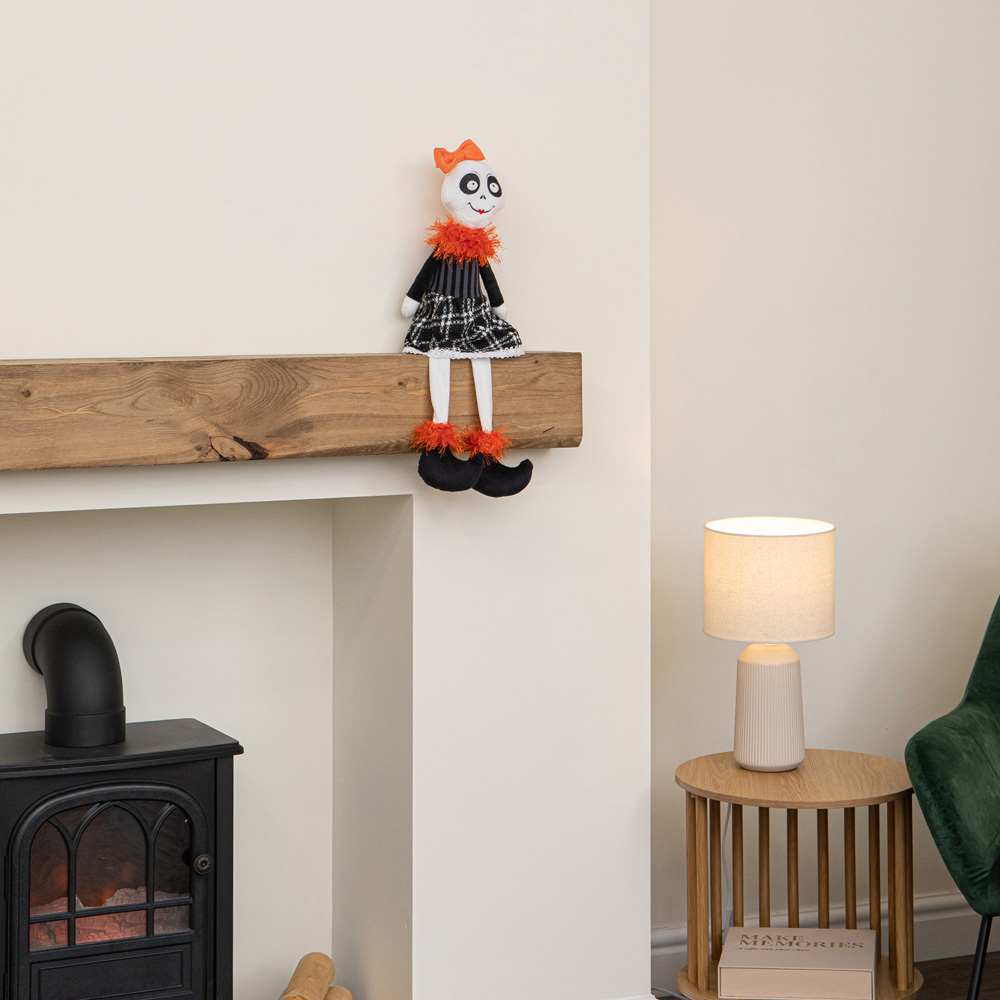 Samuel Alexander Mrs Bones Seated Halloween Decoration with Dangly Legs 55cm Image 8