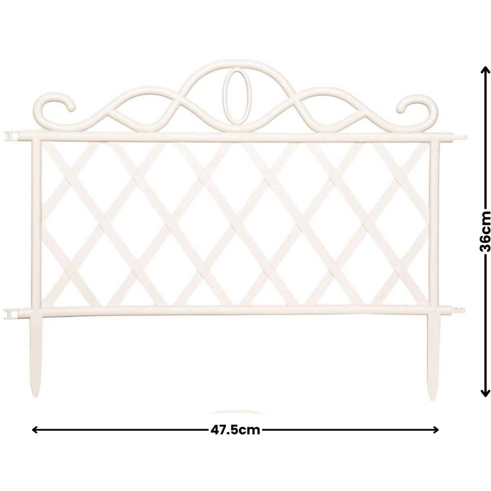 Samuel Alexander 27 x 48cm 12 Pack White Plastic Garden Border Fence Edging Image 9