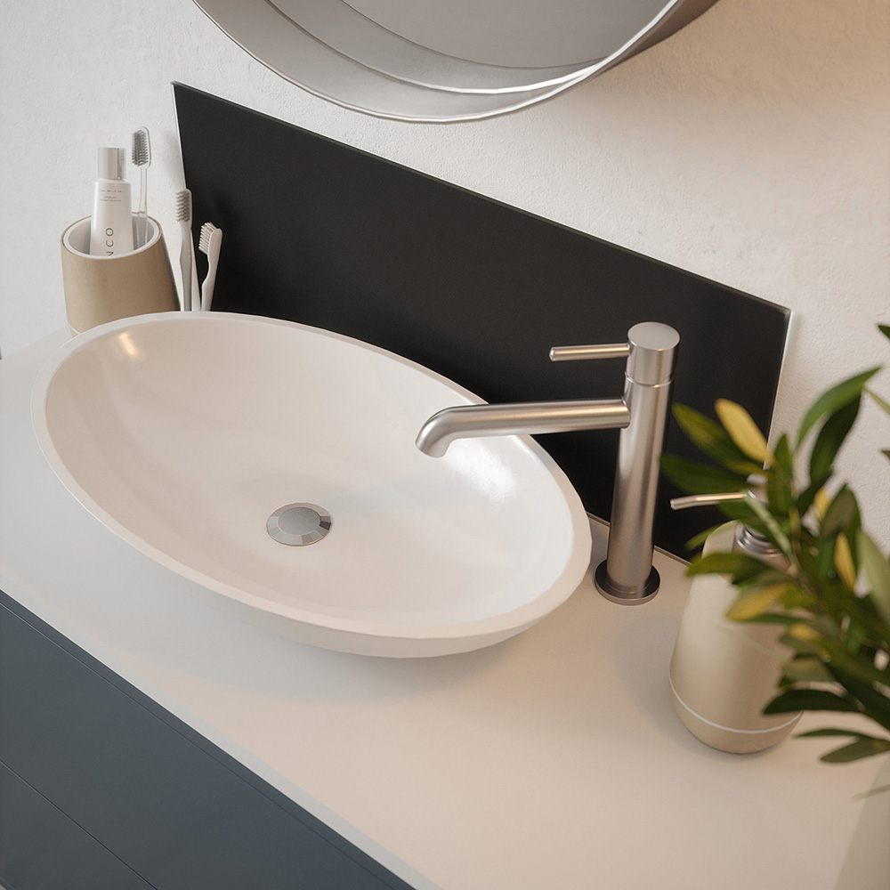 Matt Black Glass Bathroom Splashback 500 x 250 x 4mm Image 2