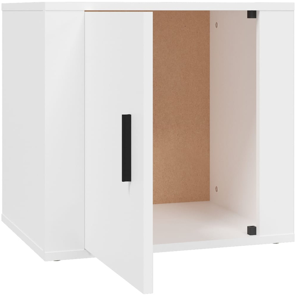 vidaXL Single Drawer White Bedside Table Set of 2 Image 6