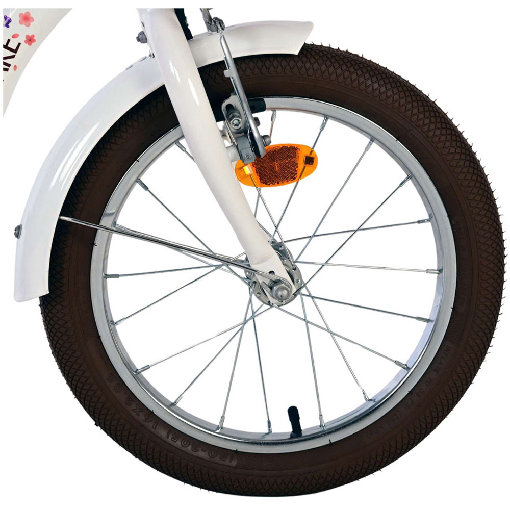 Volare Blossom Kids 16 inch White Bike with Stabilisers Doll Seat and Basket Image 8