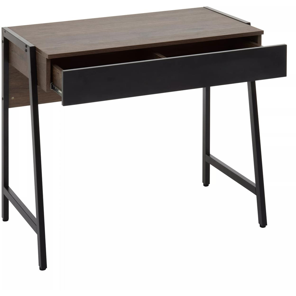 Premier Housewares Bradbury Single Drawer Desk Dark Oak Veneer Image 2